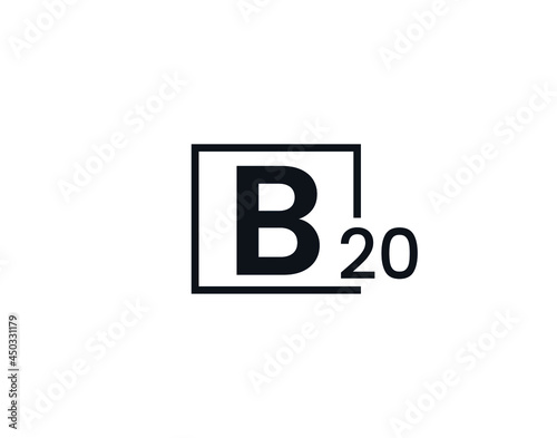 B20, 20B Initial letter logo