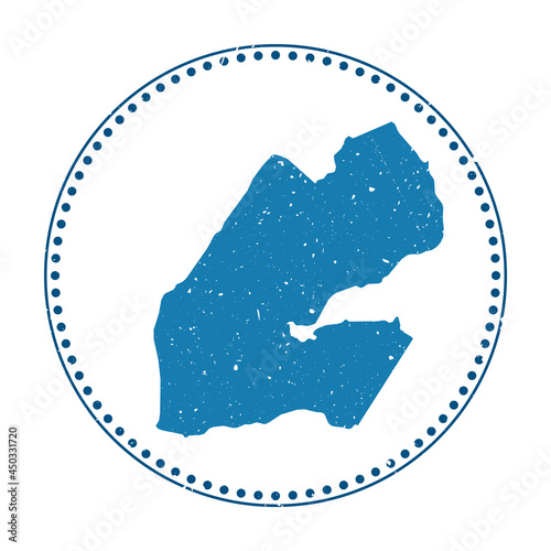 Djibouti sticker. Travel rubber stamp with a map of the country, vector illustration. Can be used as an insignia, logotype, label, sticker, or badge of Djibouti.