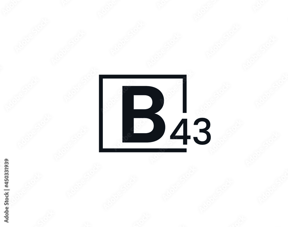 B43, 43B Initial letter logo B43, 43B Initial letter logo