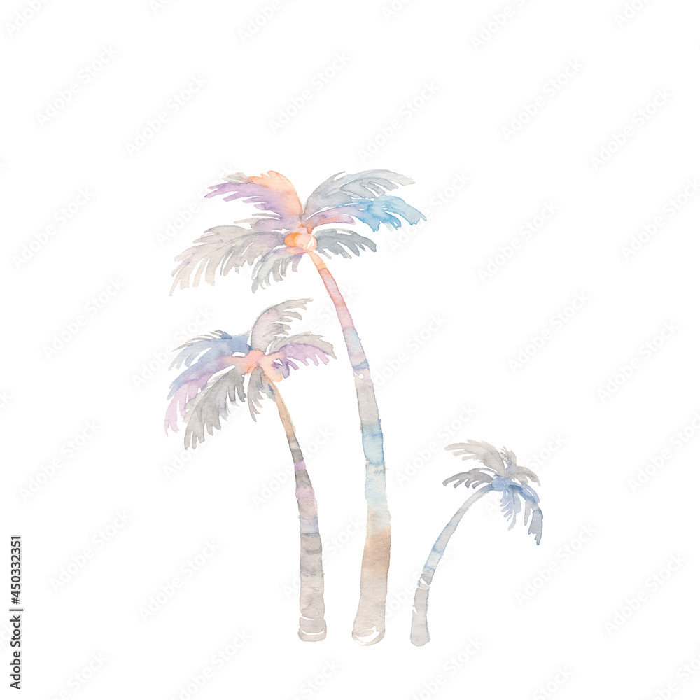 Obraz premium シルバーのヤシの木の素材