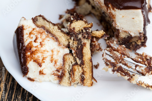 chocolate cream cake with sponge cake