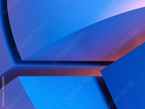 Fototapeta Naklejka Na Ścianę i Meble -  Abstract geometric background, blue 3d render