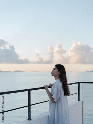 woman on the balcony