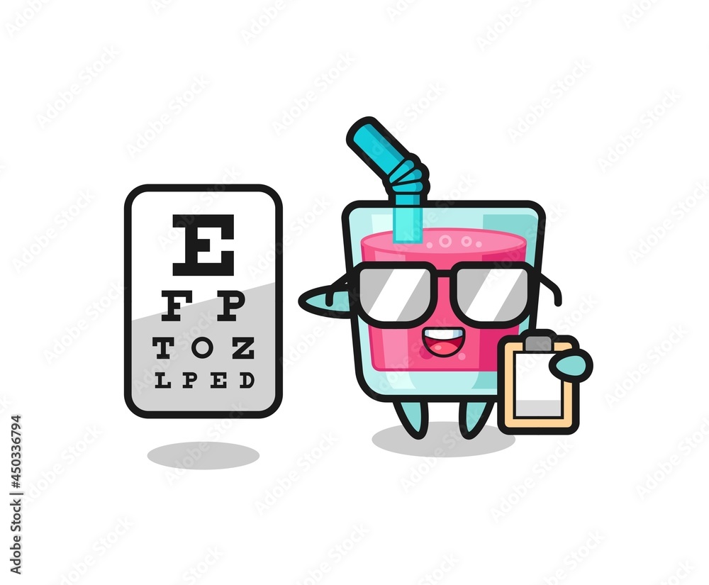 Illustration of strawberry juice mascot as an ophthalmology Illustration of strawberry juice mascot as an ophthalmology