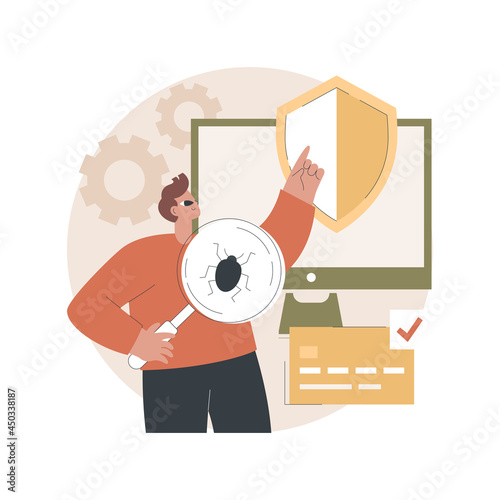 Cyber security software abstract concept vector illustration. Information security software, antivirus solution, cybersecurity program, network safety, corporate data protection abstract metaphor.