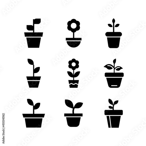 plant pot icon or logo isolated sign symbol vector illustration - high quality black style vector icons
