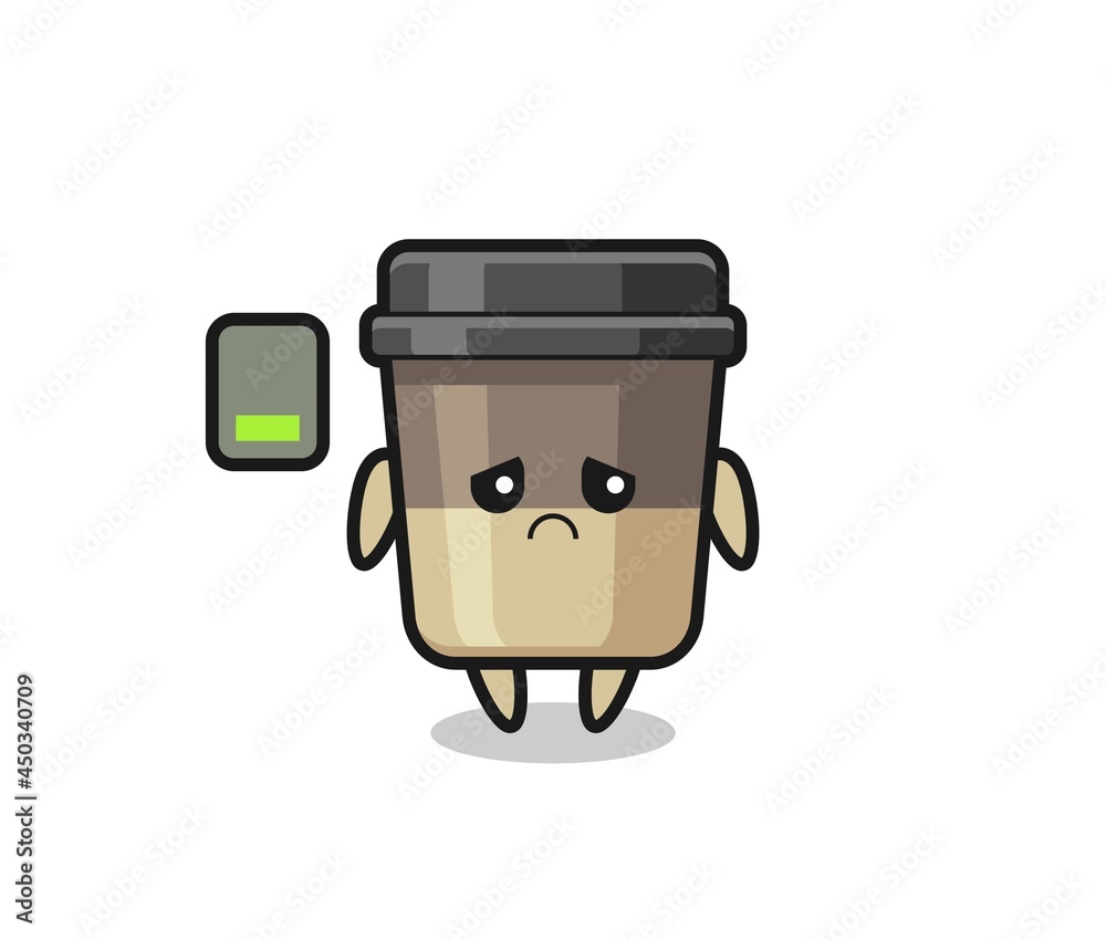coffee cup mascot character doing a tired gesture coffee cup mascot character doing a tired gesture