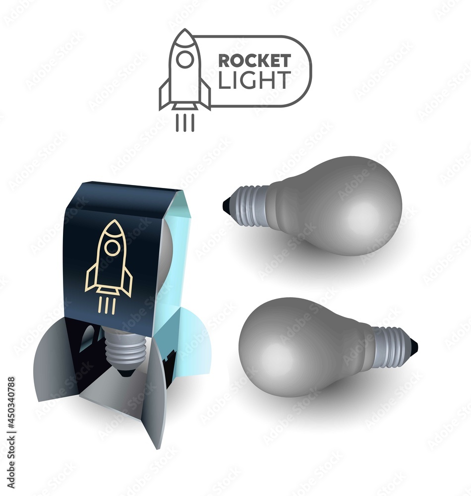 Mockup Of A Bulb And Its Packaging. Realistic Light Bulb With A ...