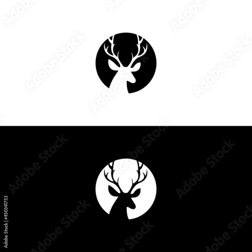 deer hunter logo type template and vector icon