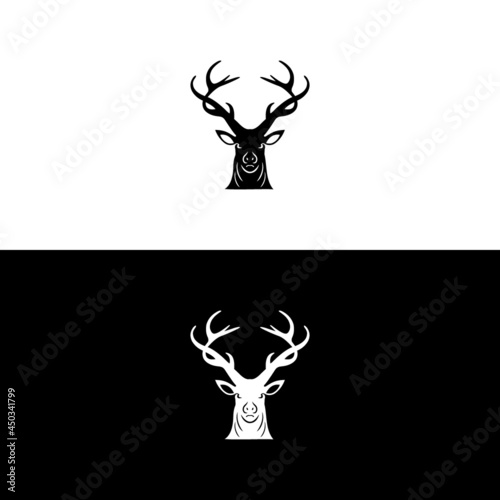 deer hunter logo type template and vector icon