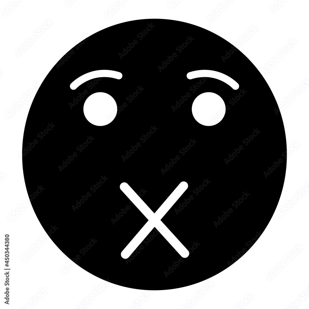 Vector Silence Glyph Icon Design Vector Silence Glyph Icon Design