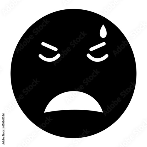 Vector Disappointment Glyph Icon Design