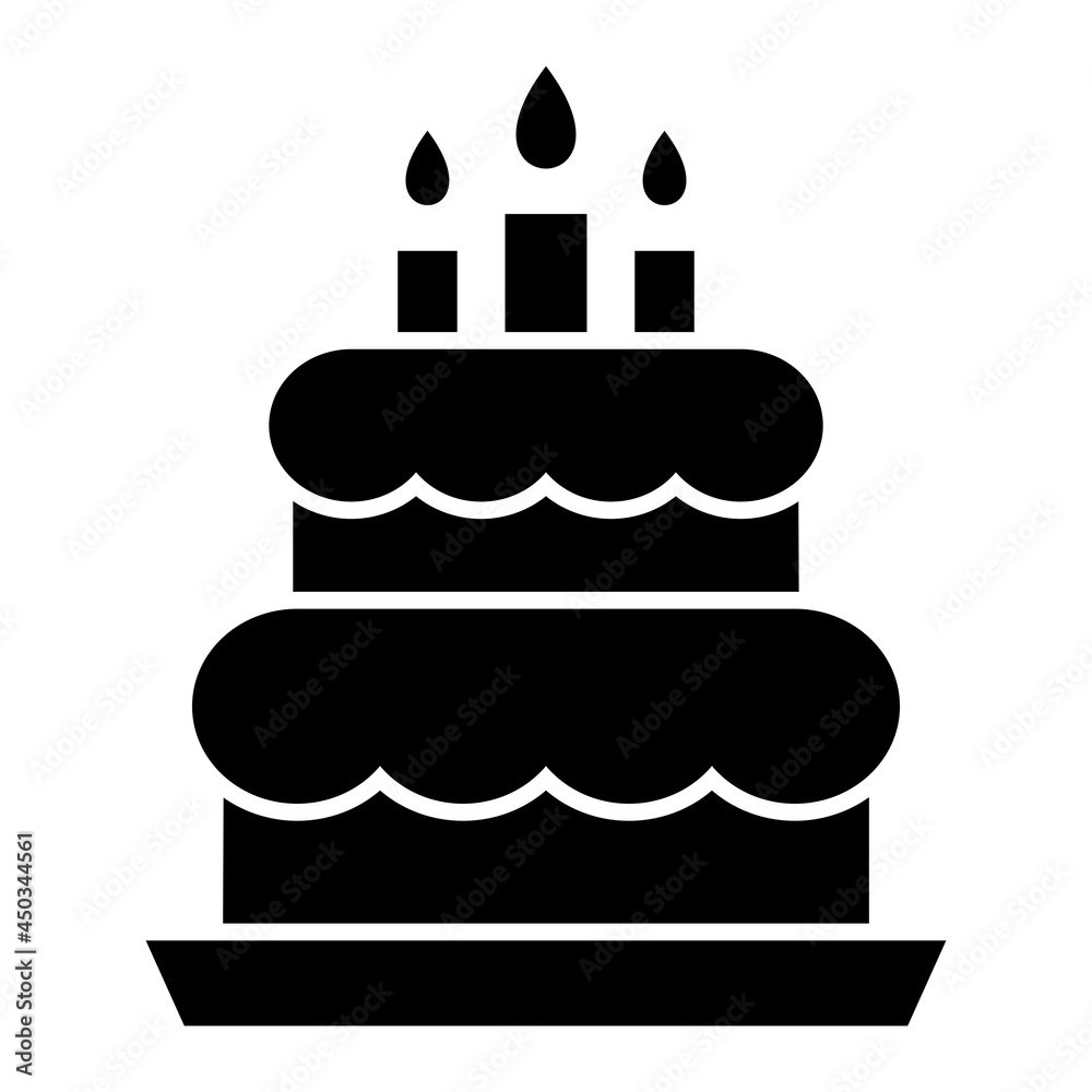 Vector Cake Glyph Icon Design Vector Cake Glyph Icon Design