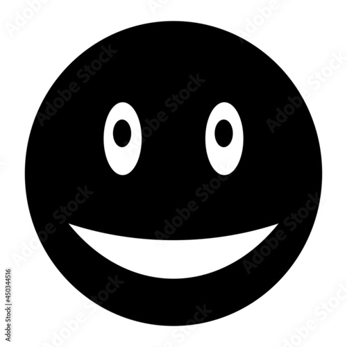 Vector Smiling Glyph Icon Design
