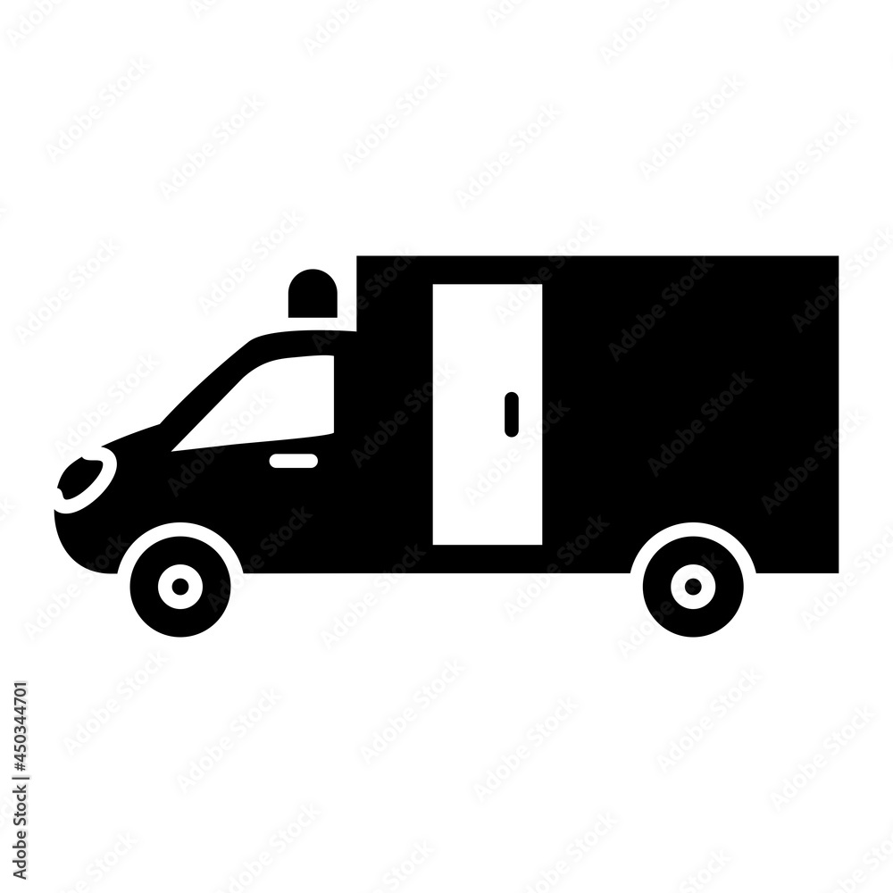 Vector Ambulance Glyph Icon Design