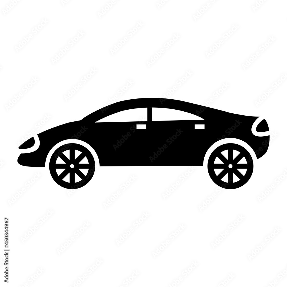 Vector Sports Car Glyph Icon Design