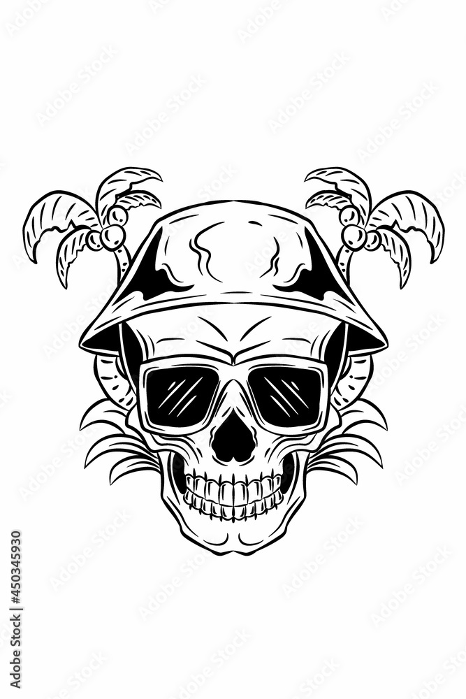 Skull and coconut vector illustration Skull and coconut vector illustration