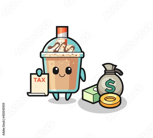Character cartoon of milkshake as a accountant