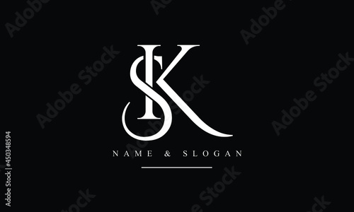 SK, KS, S, K abstract letters logo monogram photo