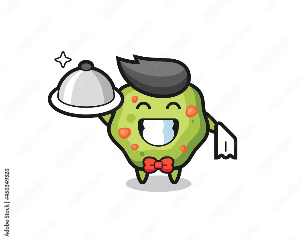 Character mascot of puke as a waiters Character mascot of puke as a waiters