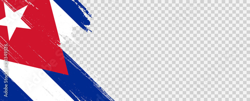 Cuba  flag with brush paint textured isolated  on png or transparent background,Symbol Cuba,template for banner,advertising ,promote, design,vector,top gold medal winner sport country