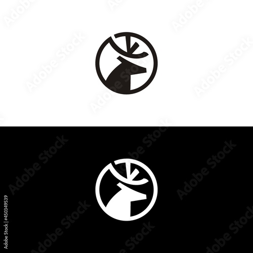 deer hunter logo type template and vector icon