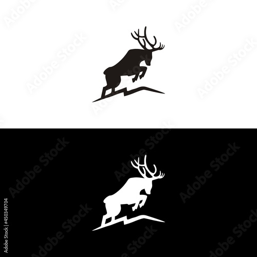 deer hunter logo type template and vector icon