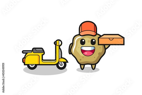 Character Illustration of loose stools as a pizza deliveryman