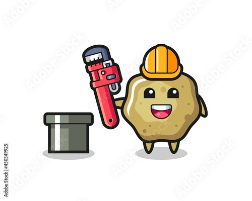 Character Illustration of loose stools as a plumber