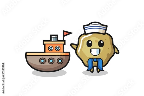 Character mascot of loose stools as a sailor man