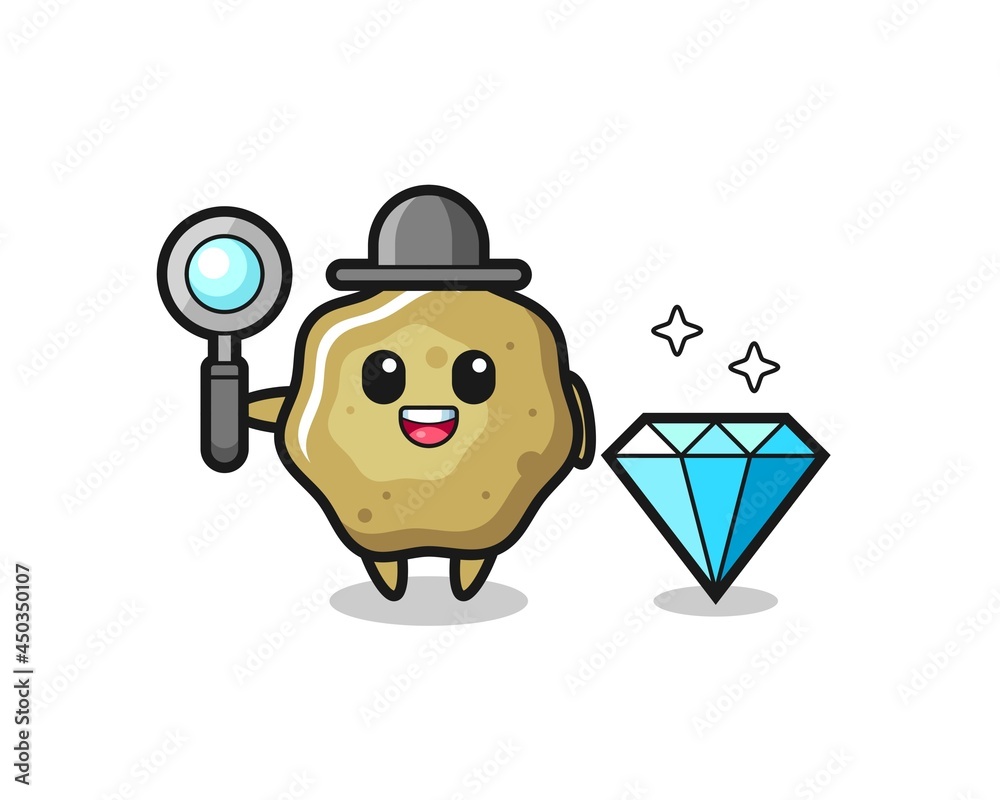 Illustration of loose stools character with a diamond Illustration of loose stools character with a diamond