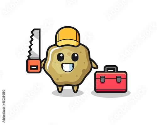 Illustration of loose stools character as a woodworker