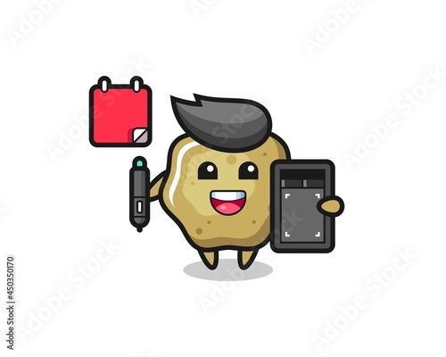 Illustration of loose stools mascot as a graphic designer