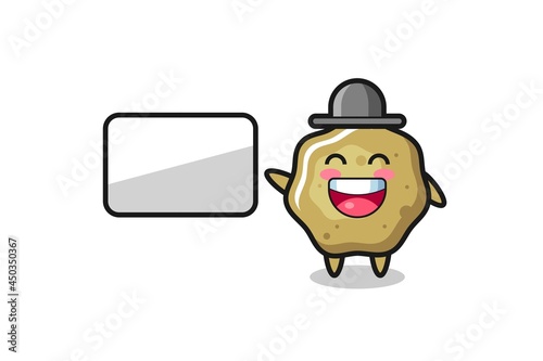 loose stools cartoon illustration doing a presentation