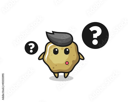 Cartoon Illustration of loose stools with the question mark