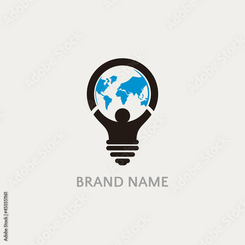 Elegant logo design with the concept of a globe carrier, this concept is in the form of a light bulb