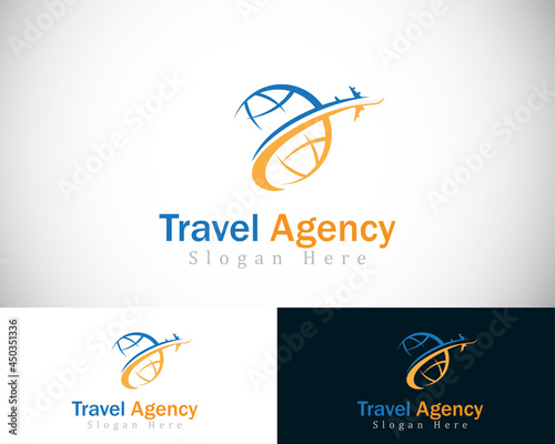 travel log creative transport express agency business logo world