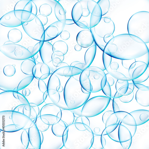 Water bubble realistic background. Clear pattern with rain droplets. Vector illustratoin.