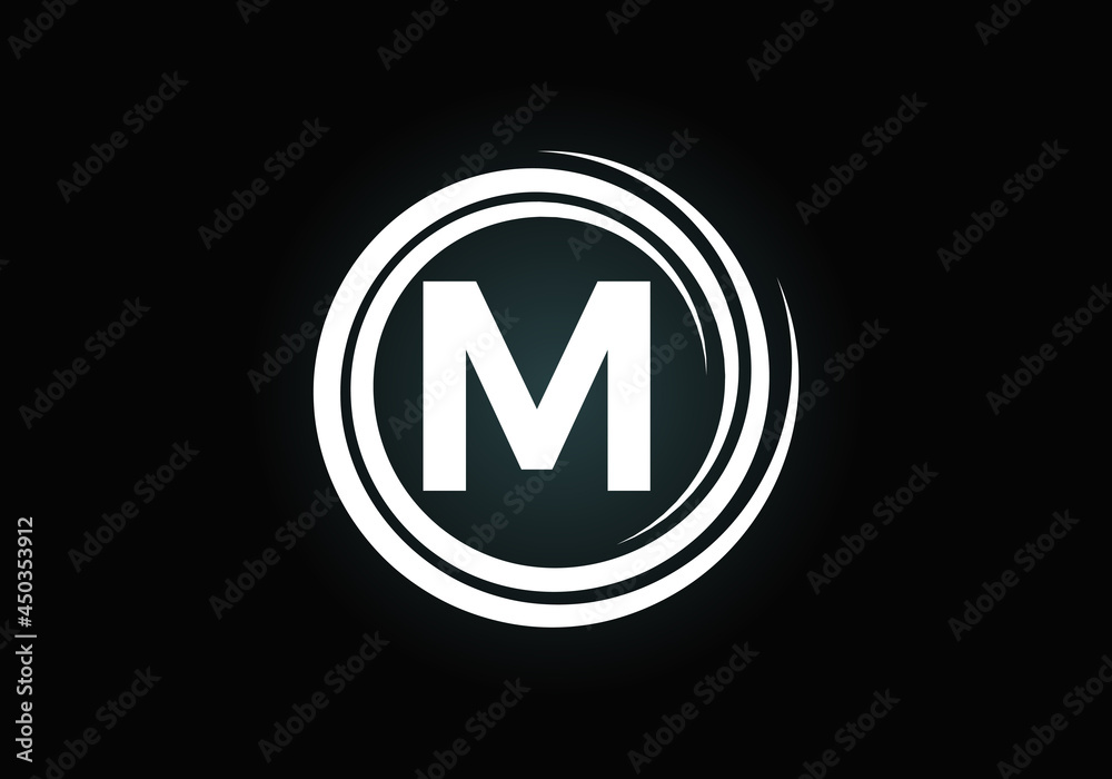 Initial M monogram alphabet in the spiral. Swirl spiral infinity logo design. Font emblem. Modern vector logo for the business, and company identity Initial M monogram alphabet in the spiral. Swirl spiral infinity logo design. Font emblem. Modern vector logo for the business, and company identity