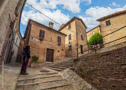 Sarnano (Macerata, Italy) - A suggestive renaissance old town in Marche region, inside the mountain natural park of Monti Sibillini. Here a view of historical center