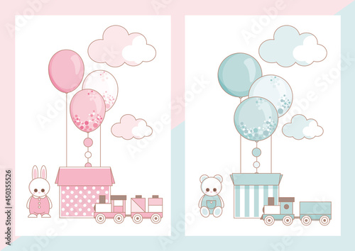 Baby shower print collection.  Ideal for kids room decoration, clothing, prints, anniversary
