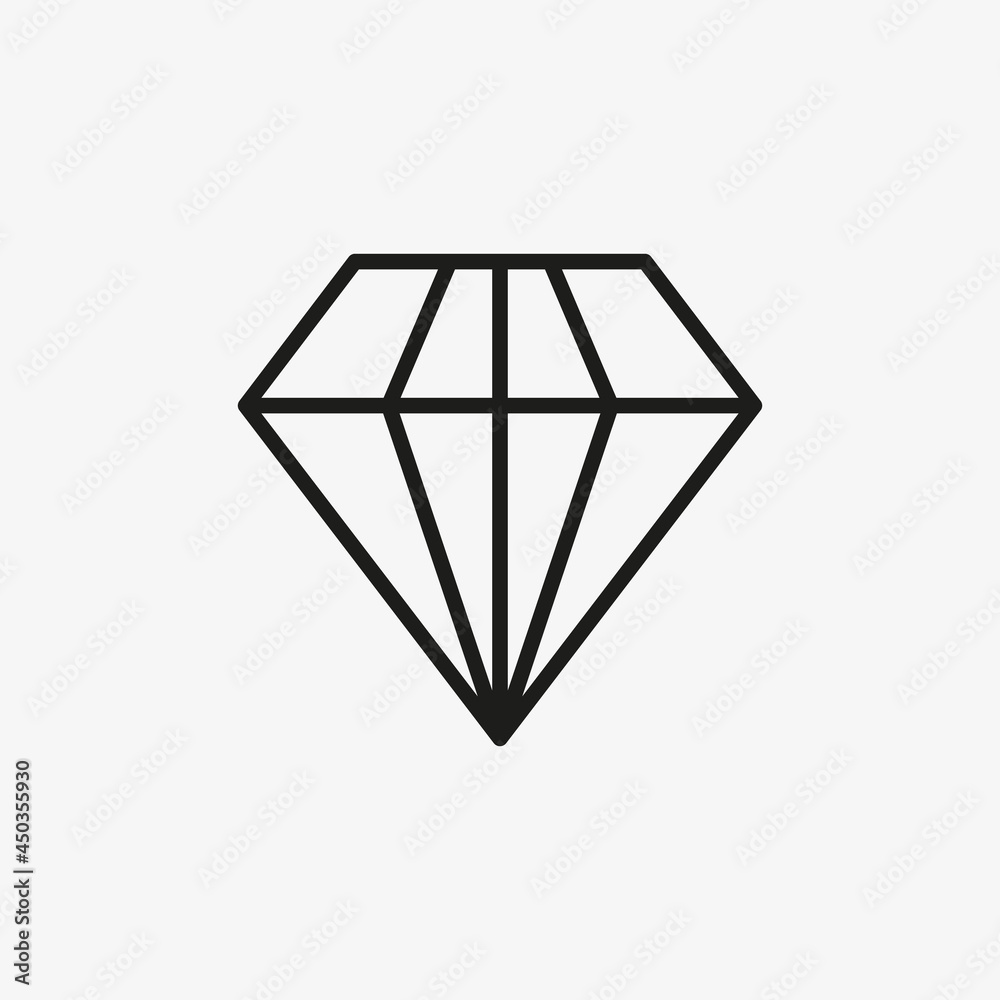 Diamond icon for luxury, royal line concept design. Usage for premium sign in apps and games UI. Diamond icon for luxury, royal line concept design. Usage for premium sign in apps and games UI.