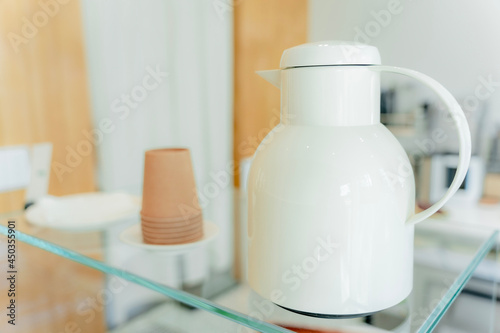 bottle of milk on a table