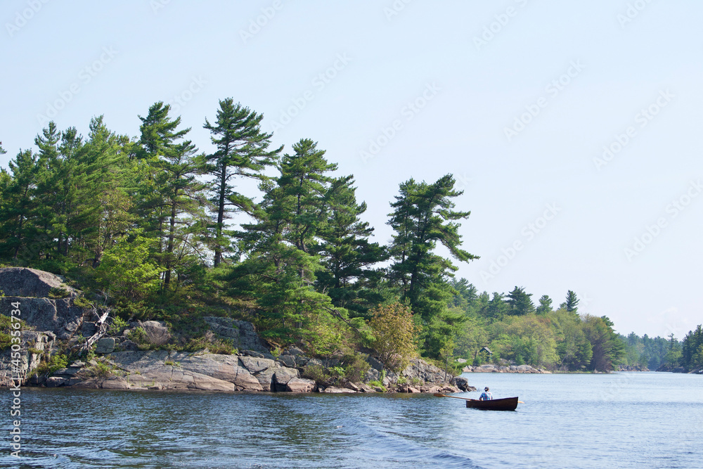 Rowboat in beautiful Go Home Bay on Georgian Bay Ontario Canada Rowboat in beautiful Go Home Bay on Georgian Bay Ontario Canada