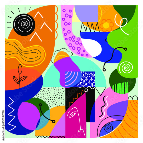 abstract shapes and line background vector illustration. photo