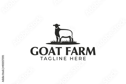 Goat logo vector graphic for any business especially for goat farm, sheep, beef store, etc. photo