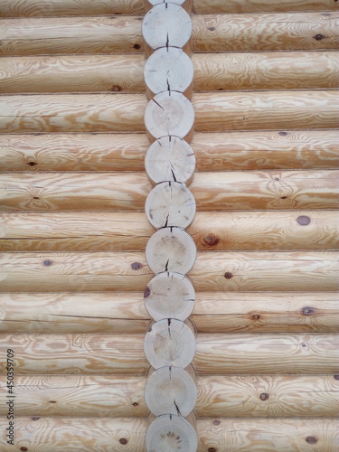 wooden frame of a residential building made of Karelian fir