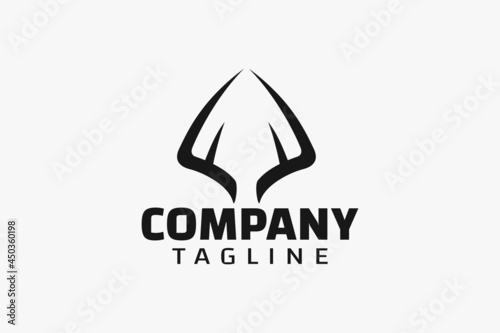 a simple arrow deer logo with combination of arrowhead and deer antler for any business especially for deer hunting, apparel, archery, games, sports, etc. 
