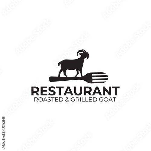 roasted goat restaurant logo design template