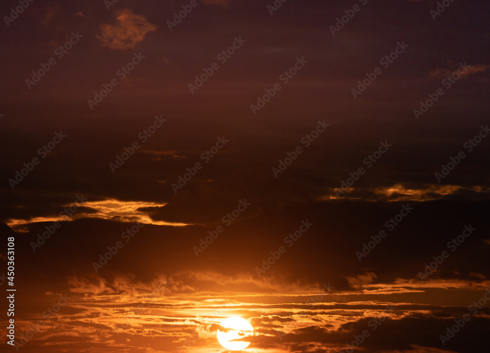 High resolution Sunset Sky background for Sky replacement - nature photography